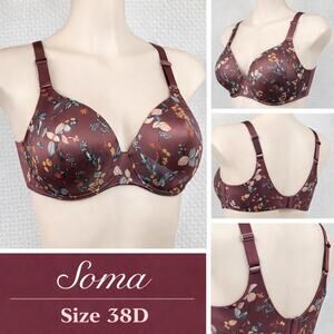 Soma Women's Vanishing Back Full Coverage Bra 38D Floral